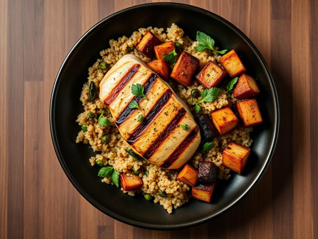 Pollo, quinoa y verduras al horno